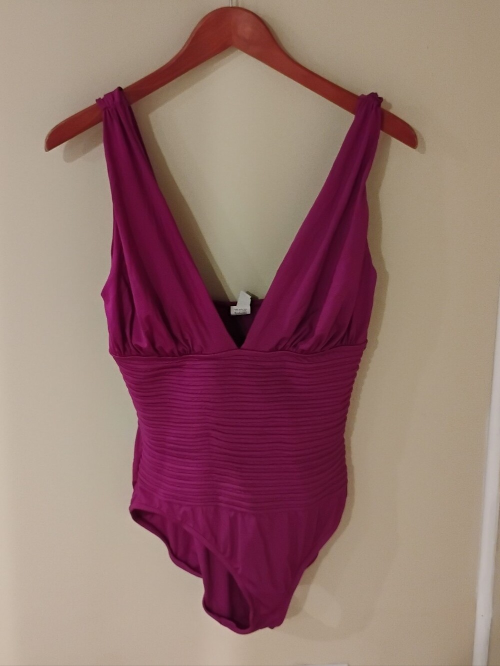 Badgley Mishka Women's Plunge V Neck One Piece Swimsuit Sz 14